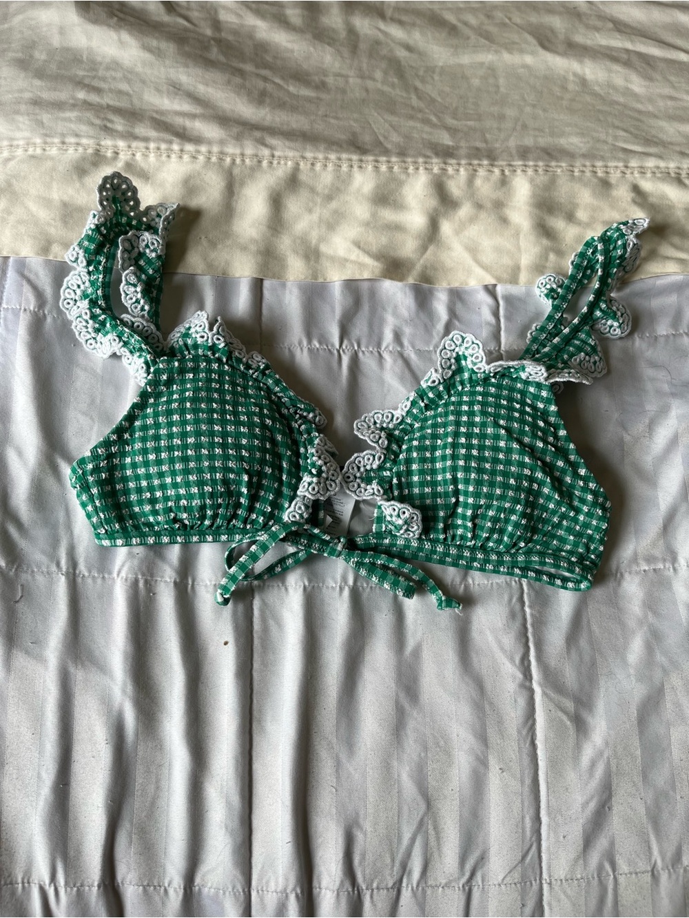 J. crew gingham bikini top